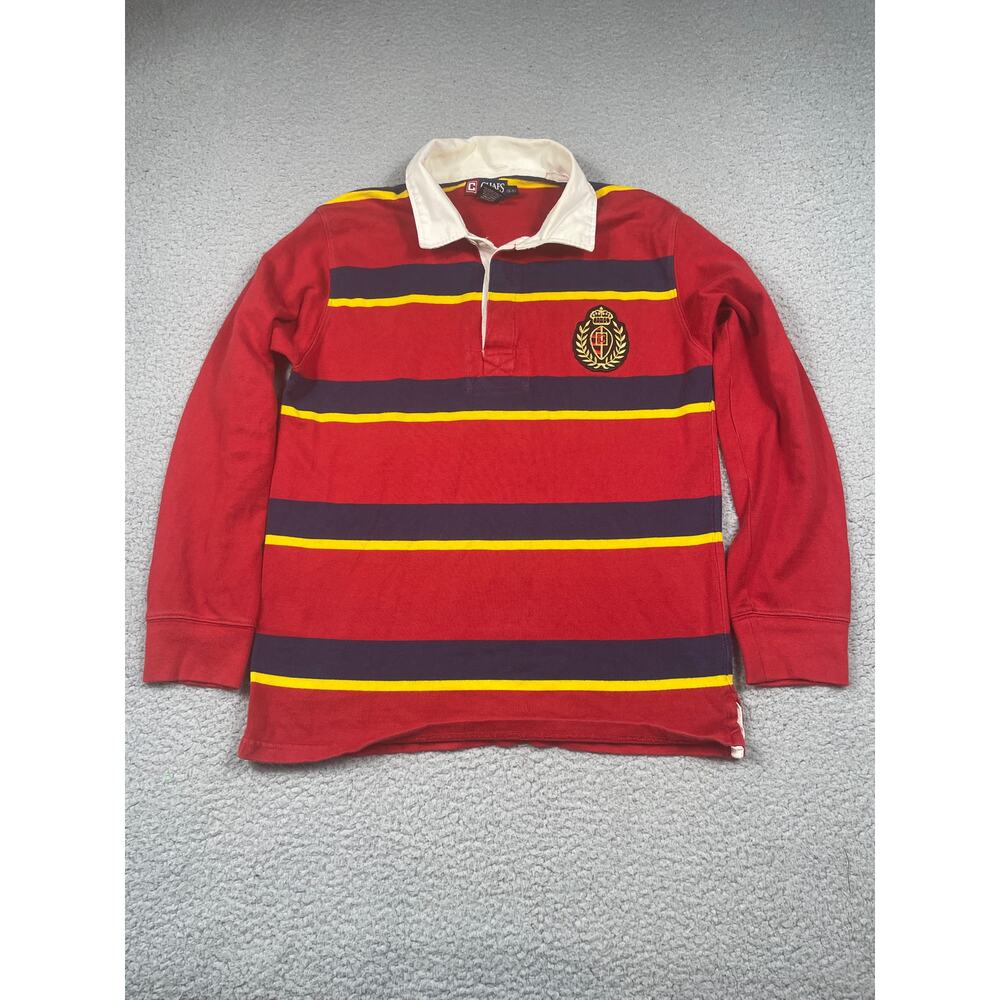 Chaps Youth Boys Size L 16-18 Long Sleeve Rugby Polo Shirt